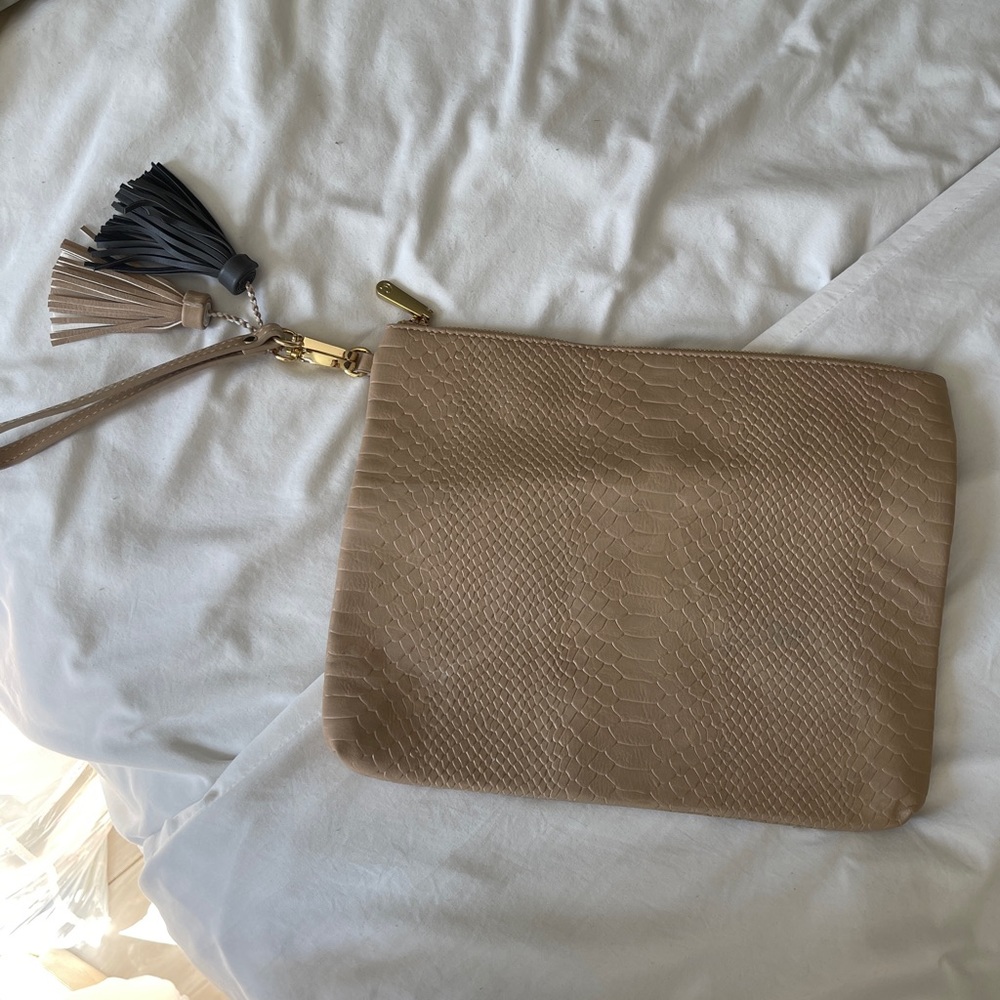 Faux Embossed Reptile Clutch / Pouch Wristlet